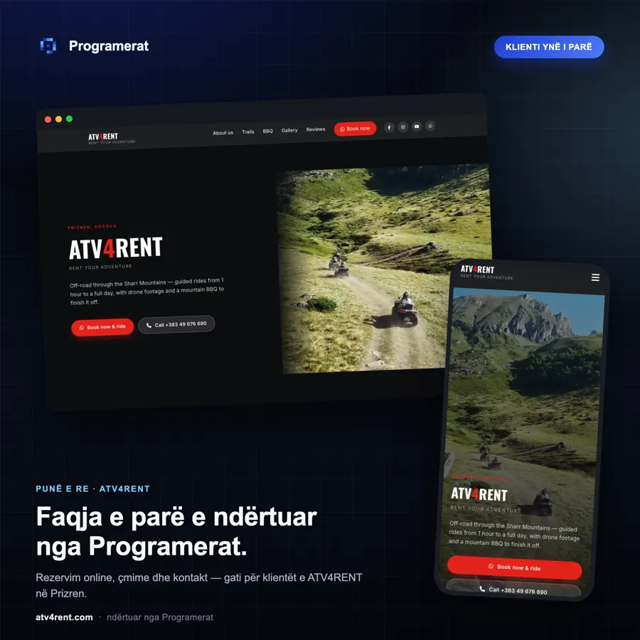 ATV4RENT — faqe interneti për qira ATV dhe ture off-road